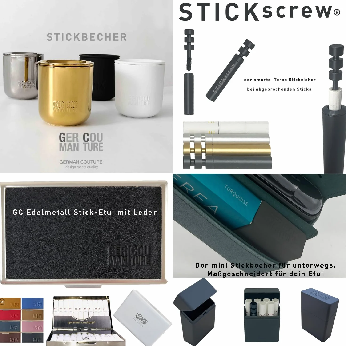 Popielniczka GC Stick Tray kompatybilna z Iqos 3 Akcesoria Duo Heets Iluma Terea Glo Neo-Sticks do samochodu Biura i Domu, ORYGINALNA Czarna/Szary