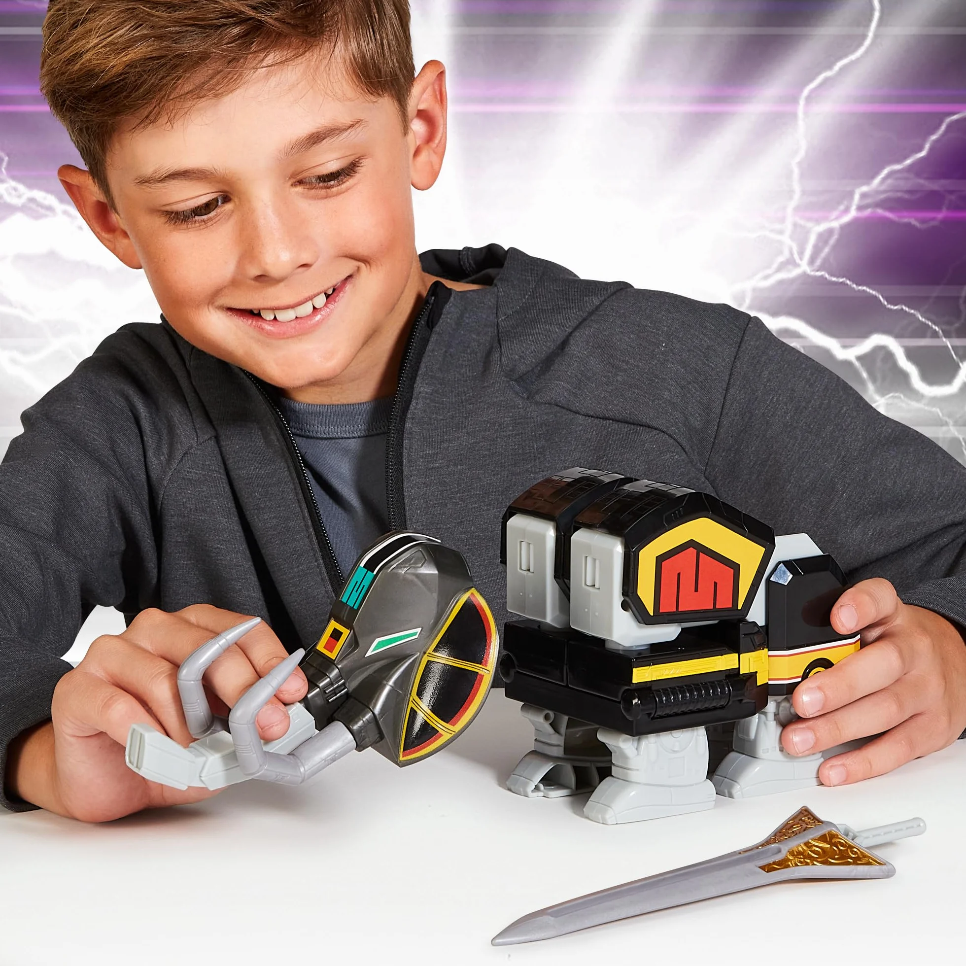 Power Rangers - Kolekcja Megazord, przegubowe Zords, Figurka, 20 cm, model Mastodon Dinozord, dla dzieci od 4 lat, PWG002