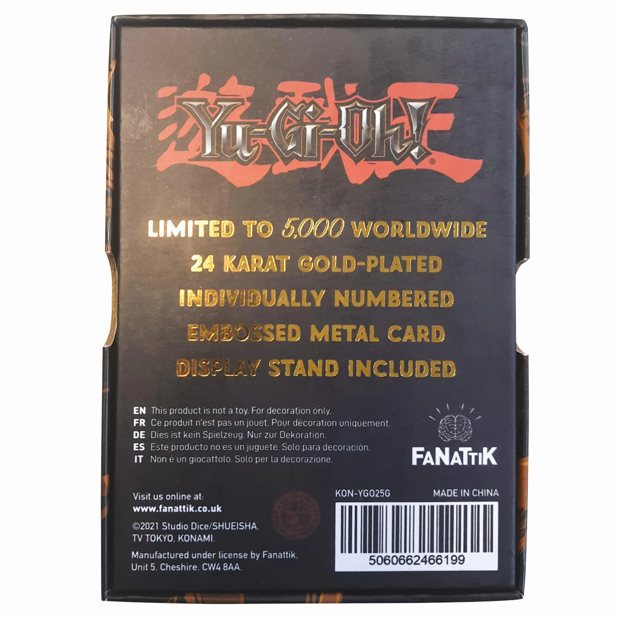 Yu-Gi-Oh! Limitowana edycja 24-karatowa pozłacana czarna błyszcząca metalowa karta żołnierza