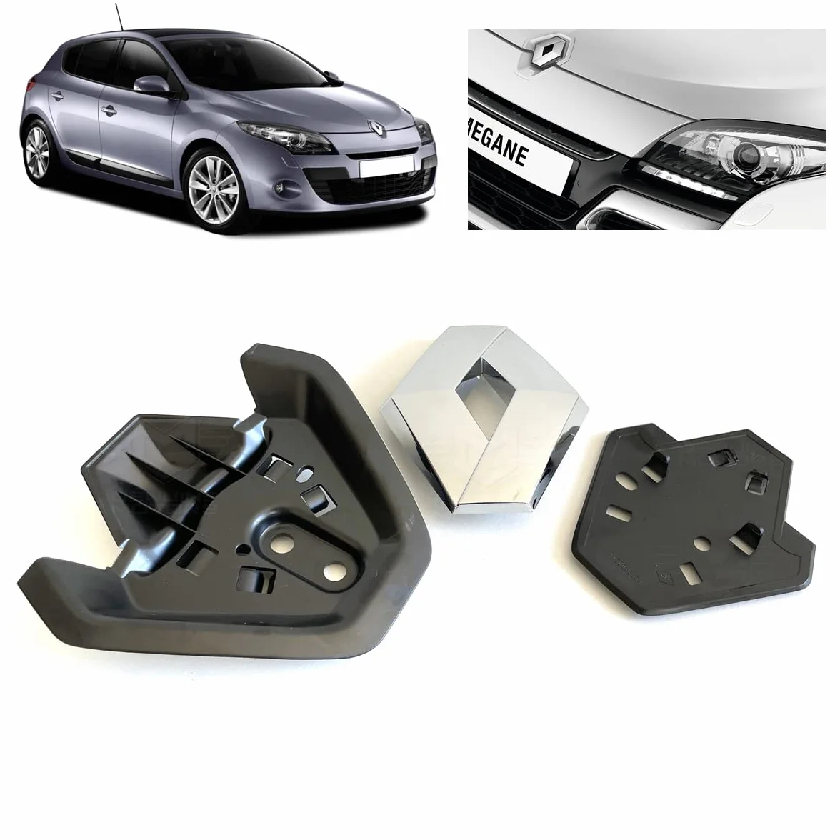 Diamentowy emblemat z przodu grilla dla Megane MK3 Phase I 628900021R