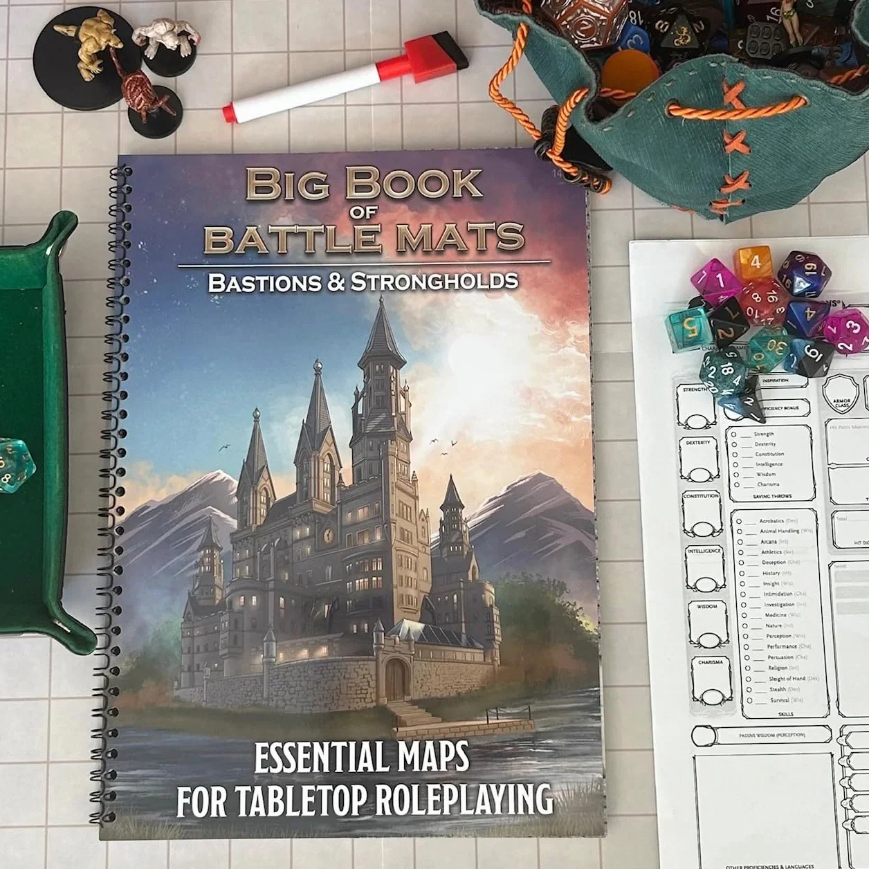 Loke BattleMats | Big Book of Battle Mats Bastions and Strongholds | Księga Map RPG do 5E i Fantasy | 1+ Graczy