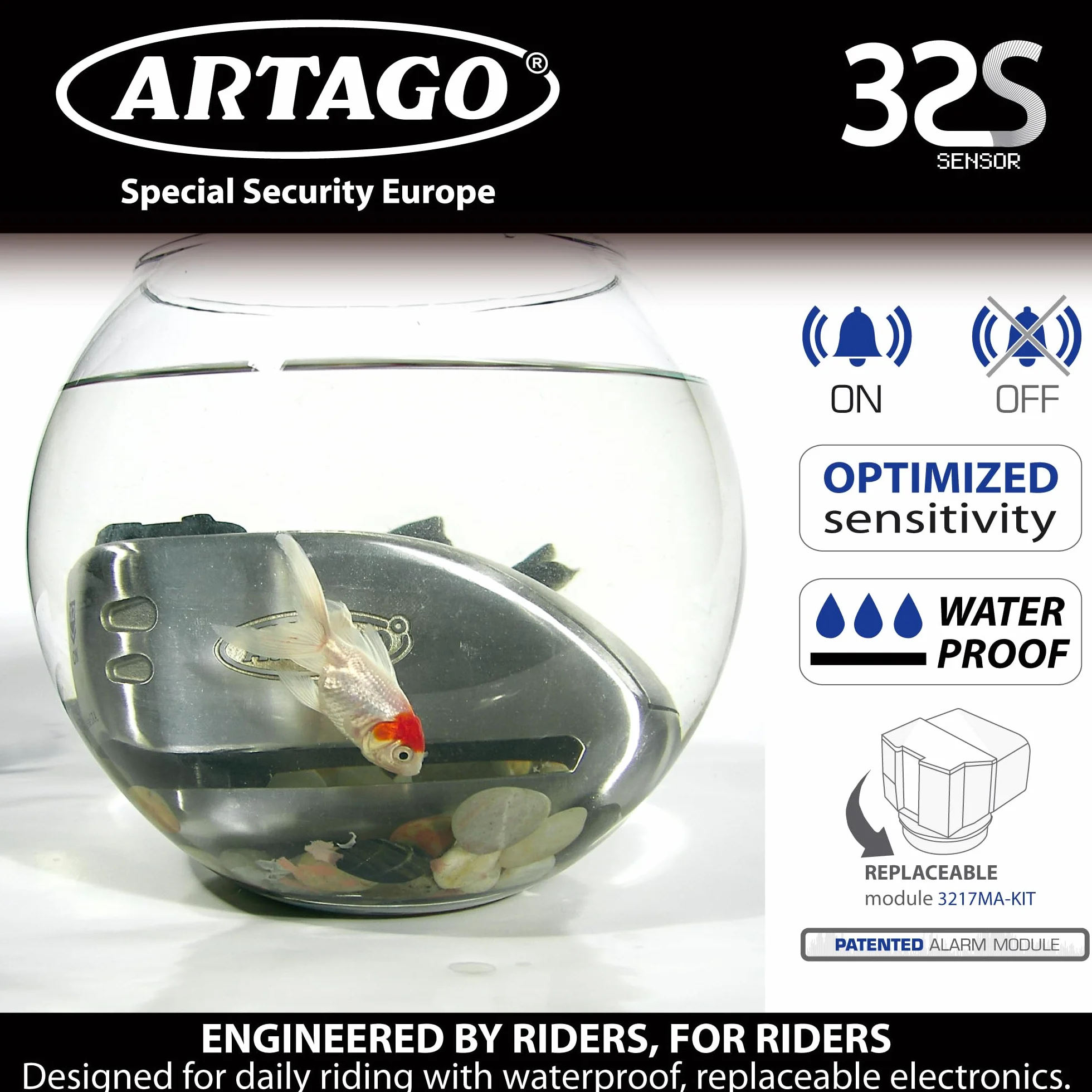 Artago 32 Blokadą Tarczy Hamulcowej Motocykl, Alarm Don't Touch 120 dB, Wysoka Jakość ø15 S.A.A. Zamek, Homologowany SRA, stal nierdzewna