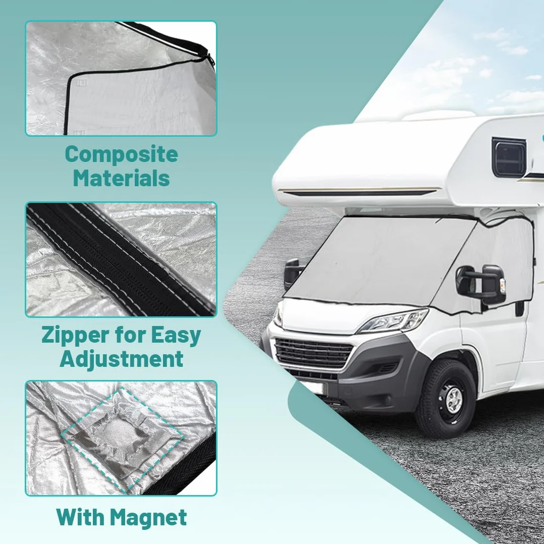 Osłona przedniej szyby samochodu kempingowego, osłona przedniej szyby, do kompatybilny z FIAT Ducato Boxer Relay X250/290 from 2006-2022 Campervan Motorhome