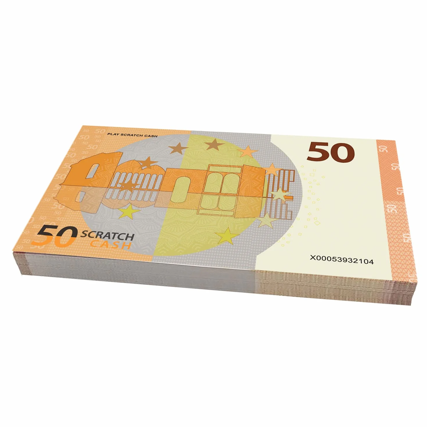 Scratch Cash 100 x 50 euro Money to Play (rozmiar zredukowany do 75% w porównaniu do prawdziwych)