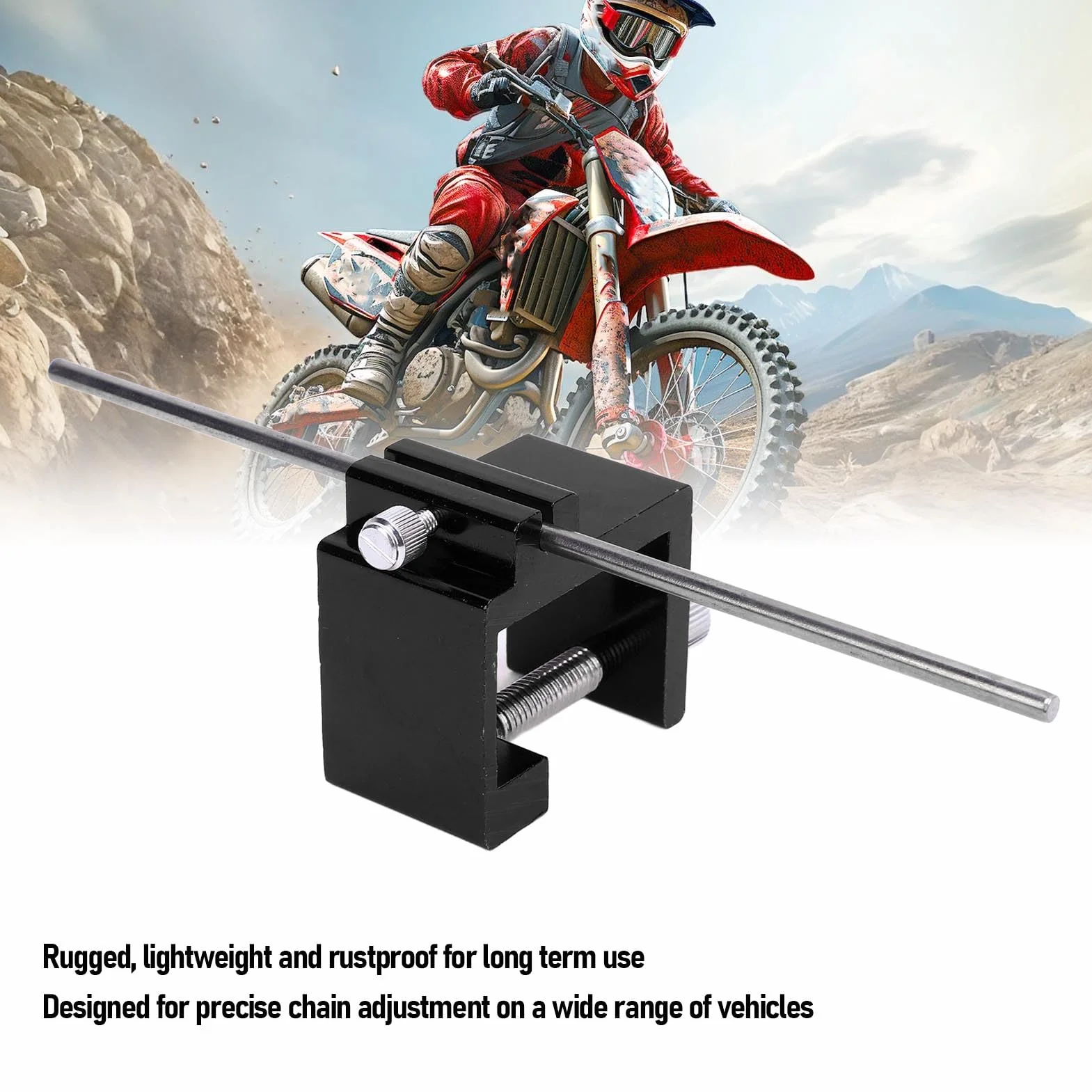 Motorcycle Chain Alignment Tool Precise Alignment Optimum Performance Aluminum Alloy 08-0048 Universal for Motorcycles ATVs