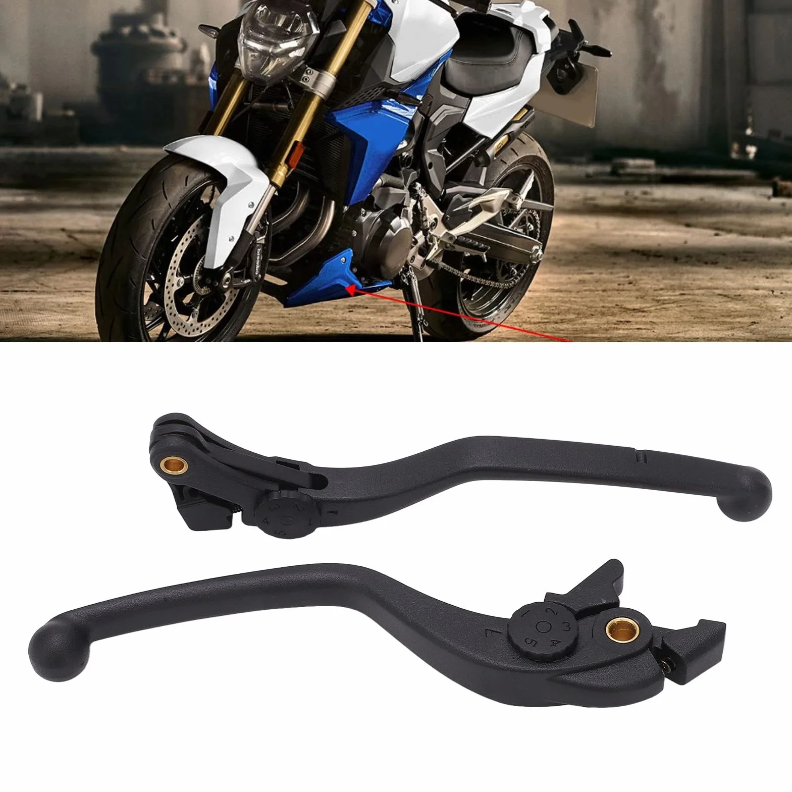 1 para Motocyklowe Dźwignie Sprzęgła Hamulca, Trwały Lewy Prawy Uchwyt Motocyklowy Wymiana Dźwigni Hamulca dla F900R F900XR 2020-2022