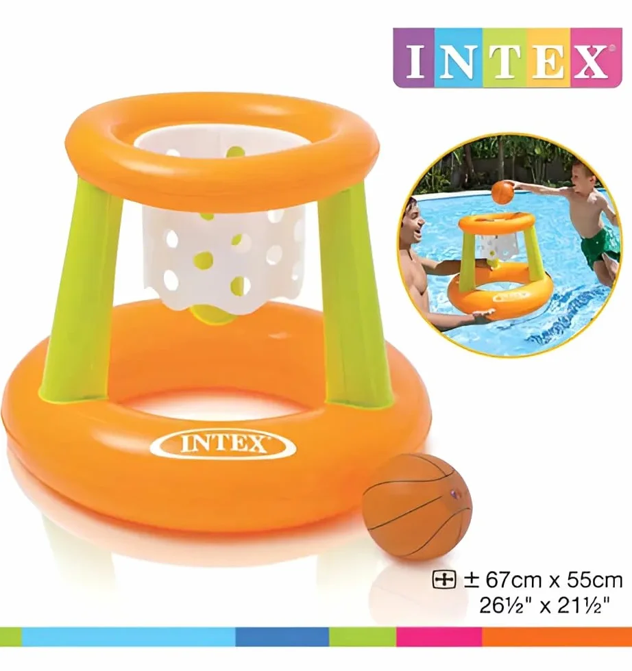 Nadmuchiwany kosz do koszykówki z mini piłką w zestawie Intex 58504