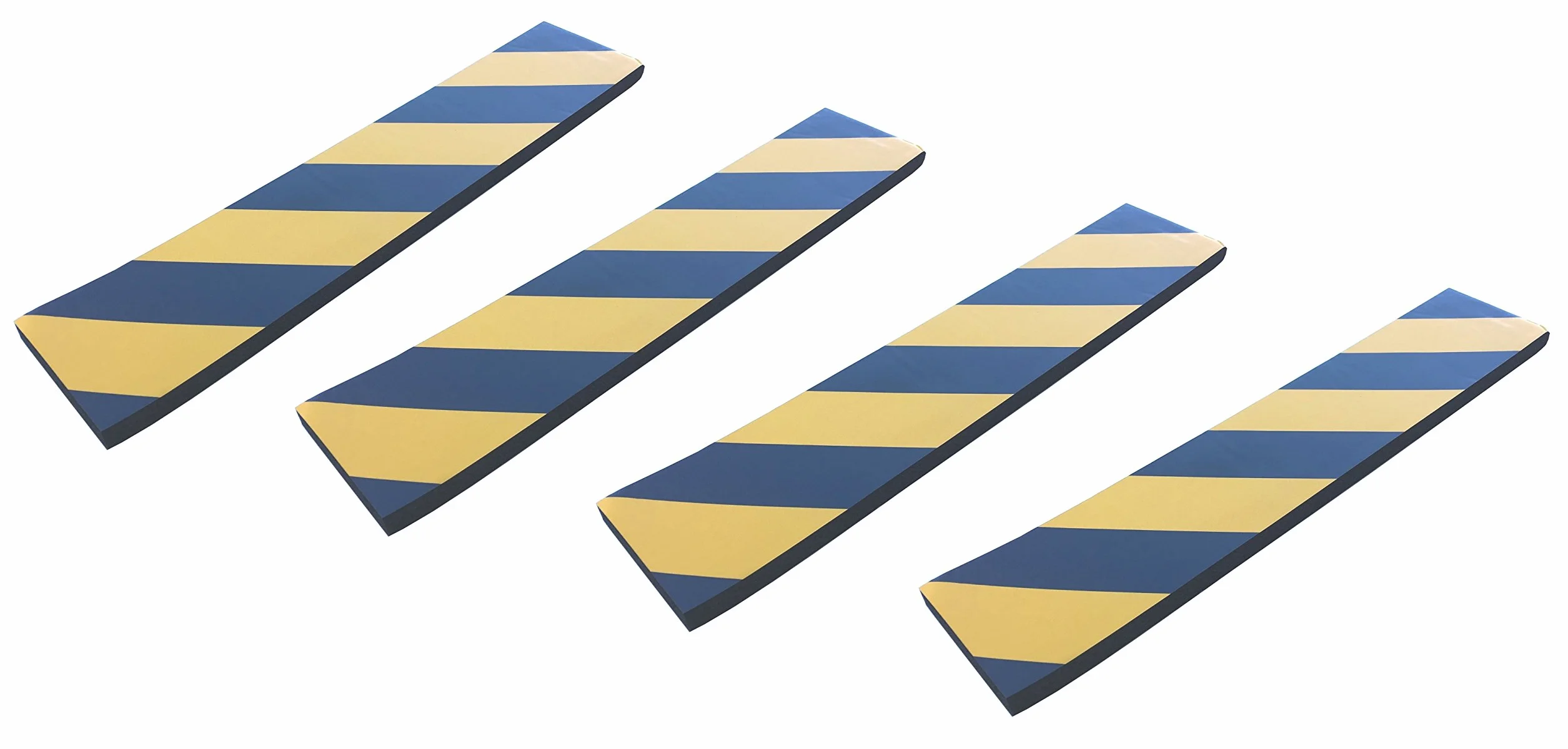 4 x piankowe zderzaki do ochrony ścian garażu i drzwi samochodowych na parkingach i magazynach, 44 x 10 x 1,5 cm, czarno-żółte)