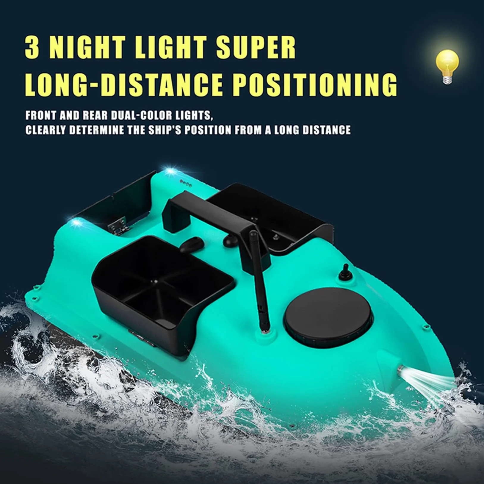 Łódź karmowa z GPS Rc, przynętą wędkarską, łodzią wędkarską, z baterią 12000 mAh (niebieska)