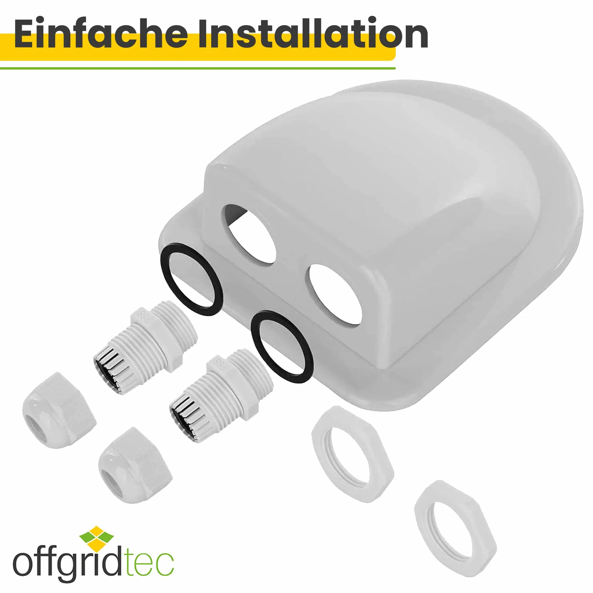 Offgridtec Przepust dachowy pojedynczy biały do kabli 13-18 mm