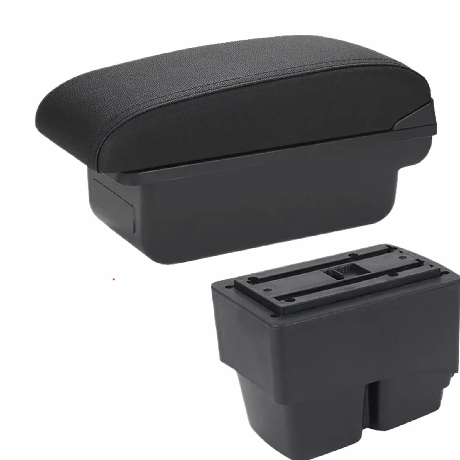 Armsteun Richter Bush Podłokietnik Box Pasuje Do Forda Fiesty MK7 Podłokietnik Samochodowy 2009-2017 Schowek Szczegóły Wnętrza Akcesoria Łatwa Instalacja(C2 Black line NO USB)
