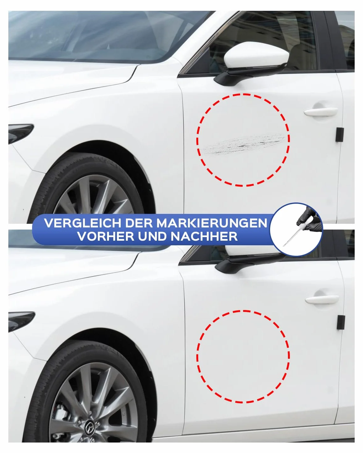 41 W Jet Black Pearl zestaw pisaków lakierowych do Mazda – dokładne dopasowanie do chipów i zadrapań