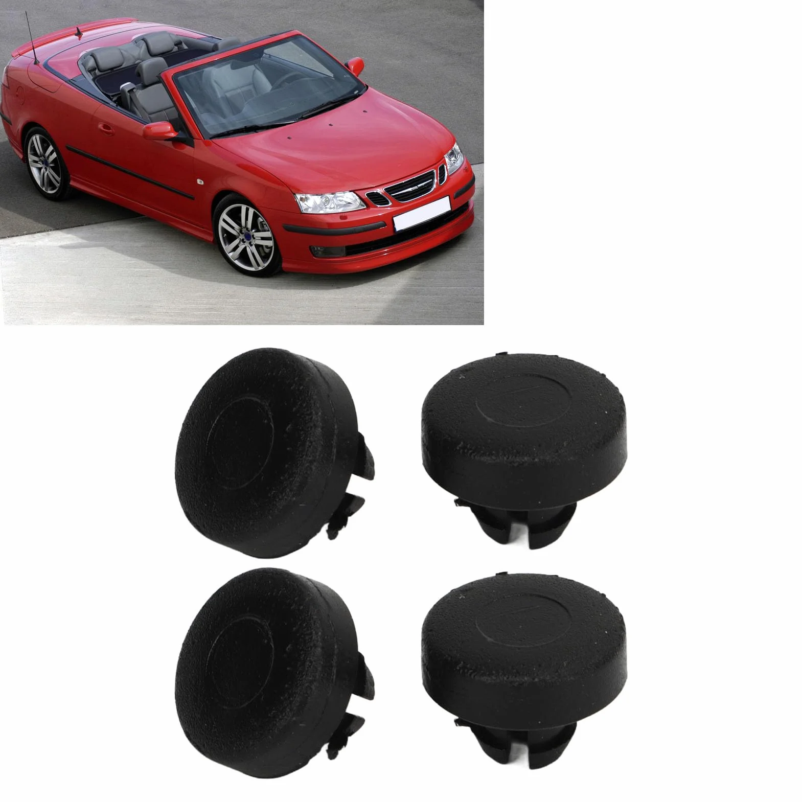 Ogranicznik Zawiasu Pokrywy Bagażnika 4 szt. Czarny Zamiennik dla Saab 9-3 CABRIO 2004+