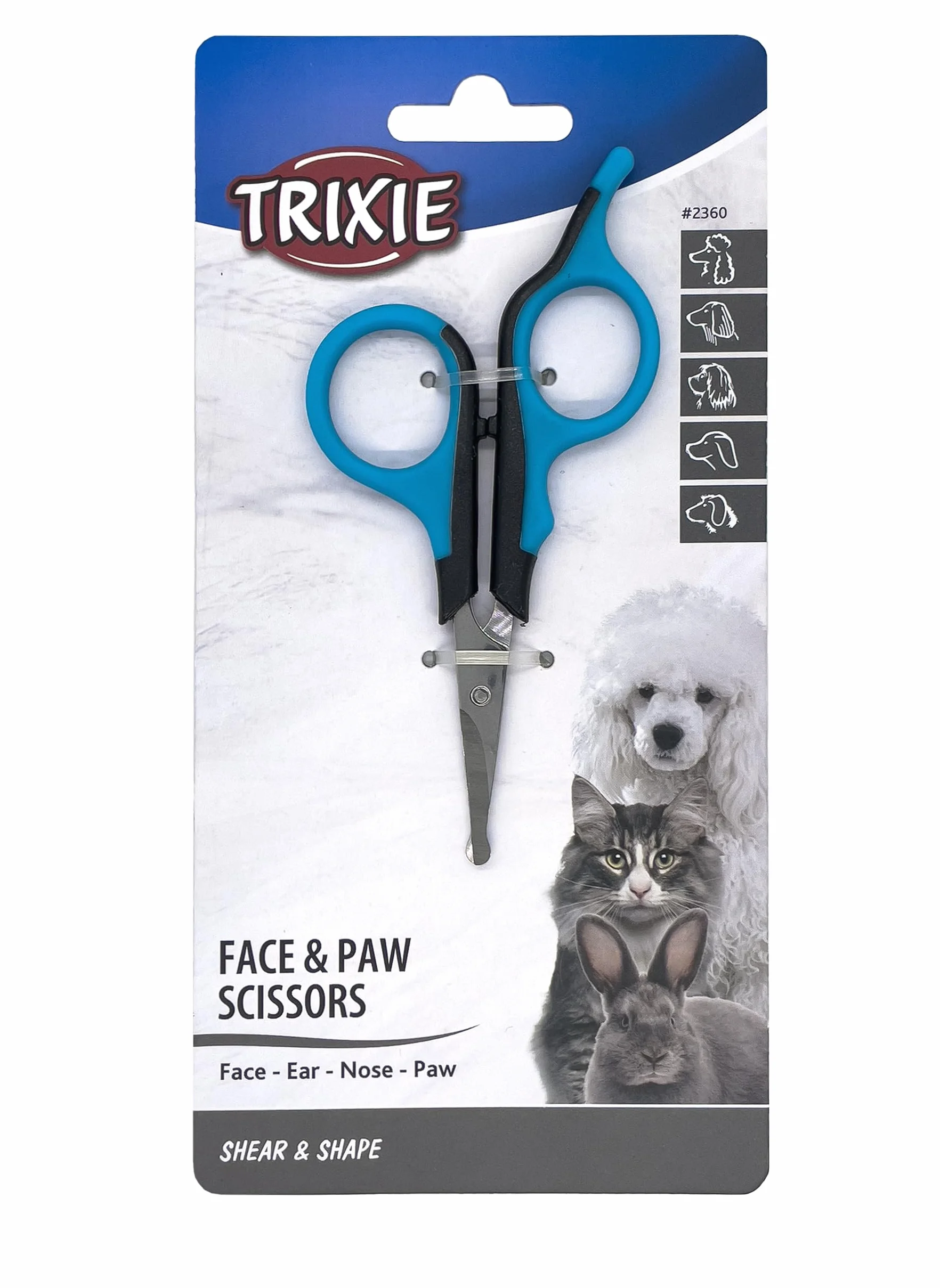 Trixie 2360 nożyczki do twarzy i łap, 9 cm, 1 sztuka (1 opakowanie)