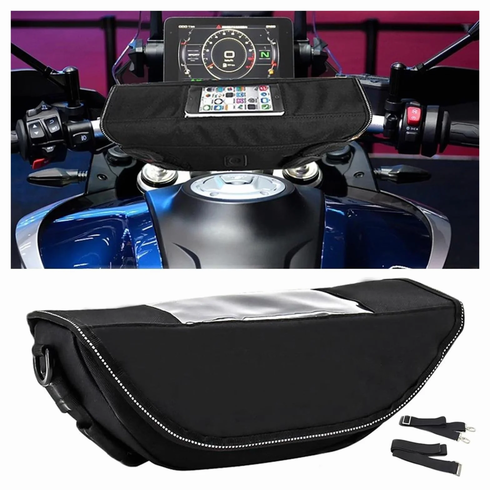 Torba Na Uchwyt Motocyklowy HO&NDA ADV350 Wodoodporna Pyłoszczelna Czarna