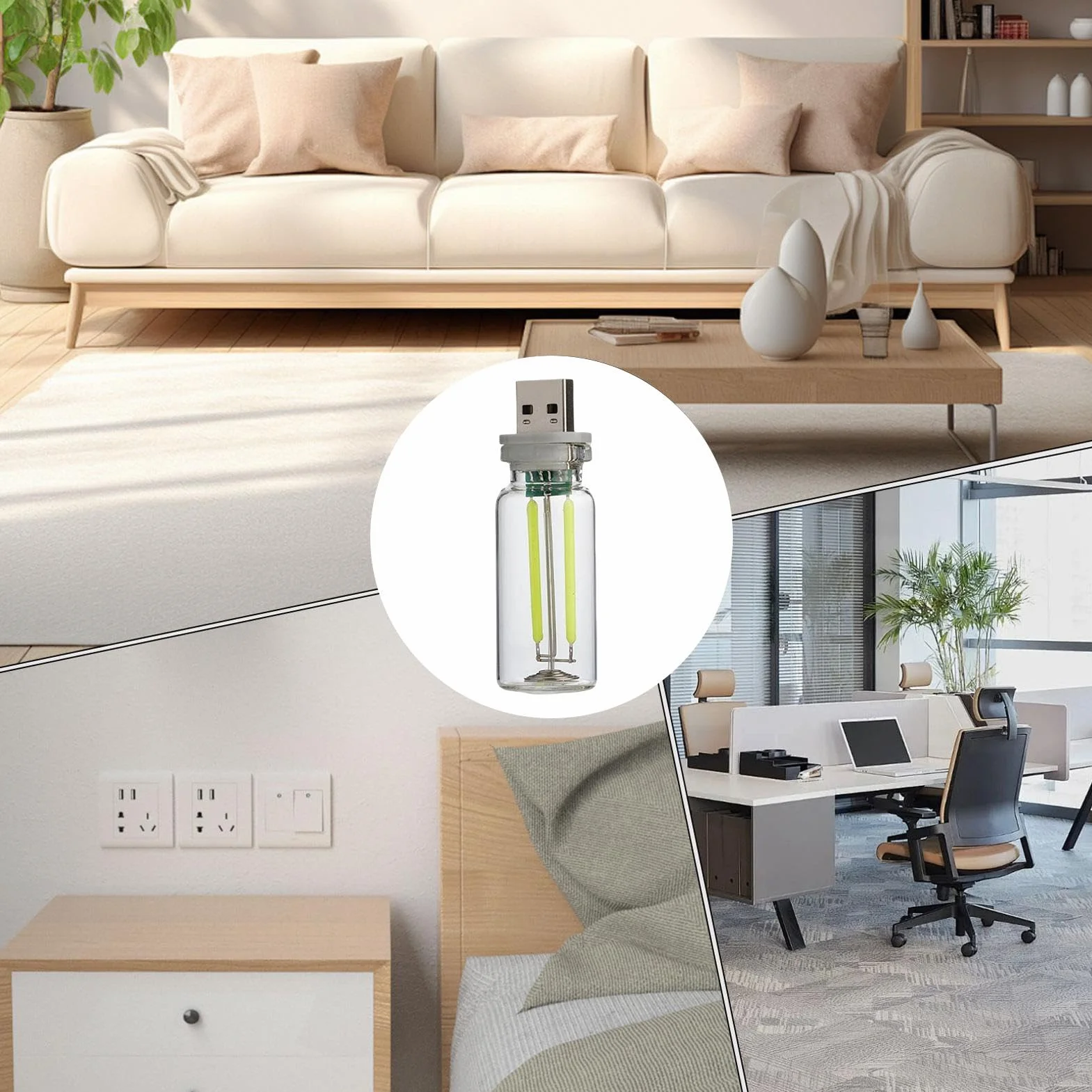 Lampka LED USB do wnętrza samochodu retro dotykowa nastrojowa światło samochodowe