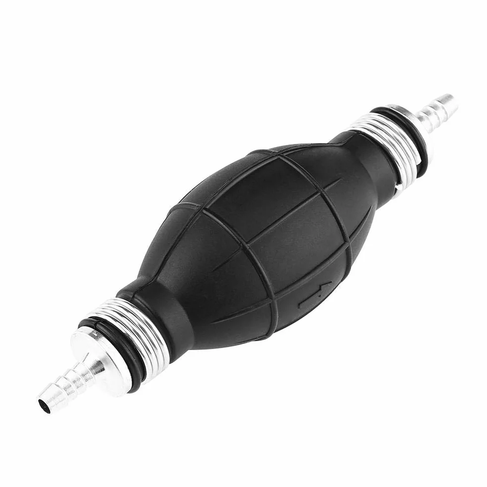 EVGATSAUTO Ręczna pompa paliwa, ręczna pompa strzykowa Typ żarówki Guma i aluminium do wszystkich paliw do łodzi samochodowych Marine zaburtowy, pompa paliwa (12 mm)