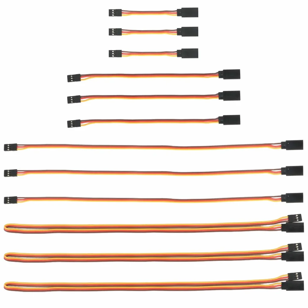 GTIWUNG 3" 6" 12" 24" RC Servo Verlängerungskabel, JR Servoverlängerung, Servokabel, JR Stecker Verlängerung, Servo Extension Cable 22AWG 60 Kerne Kabel Futaba für Fernbedienung Flugzeuge