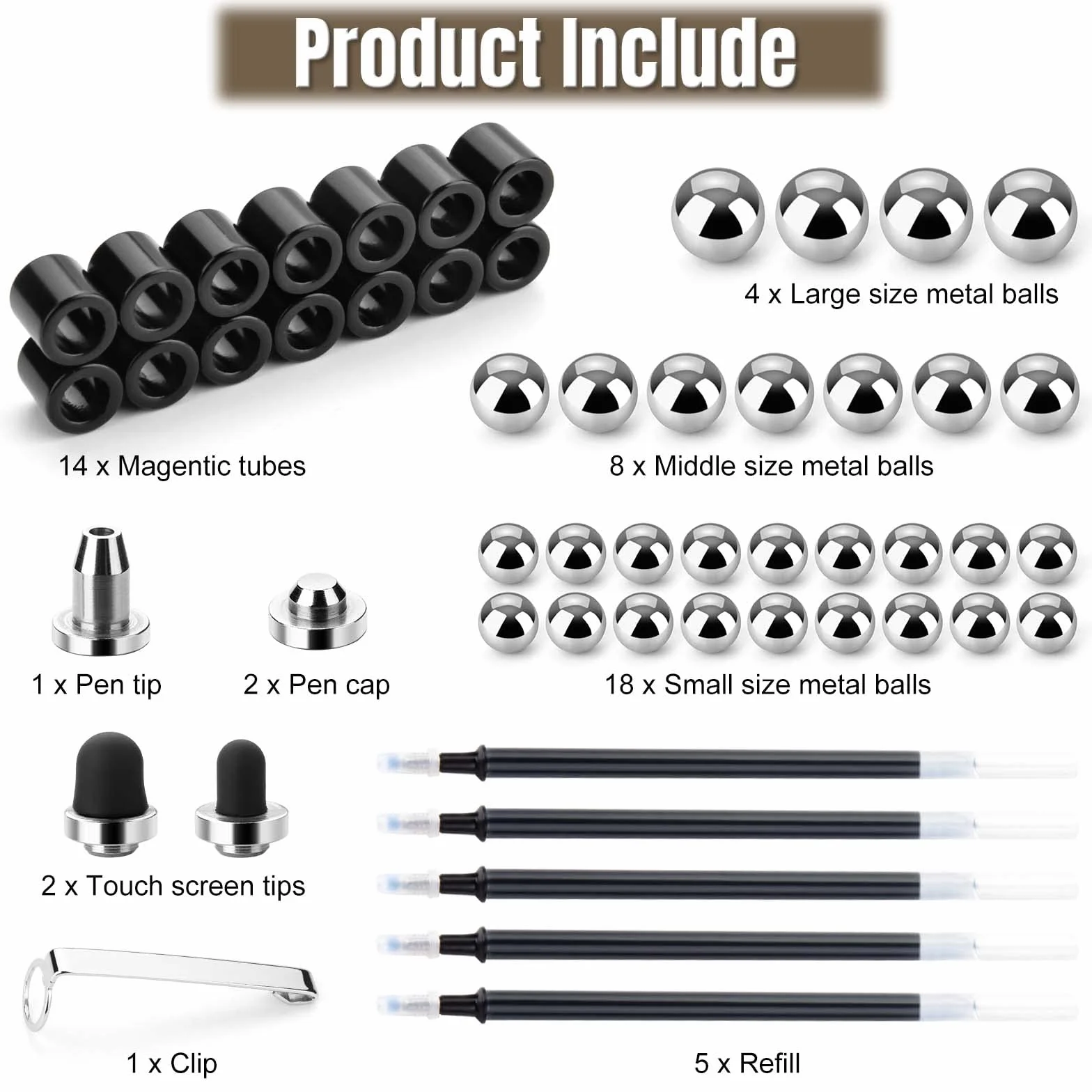 Tigerhu Fidget Pen, zabawki Fidget z długopisem kulkowym, wielofunkcyjne, odprężające, magnetyczne, fajne długopisy dla mężczyzn, kobiet, magnesy Fidget, fajne rzeczy, prezenty dla chłopców i