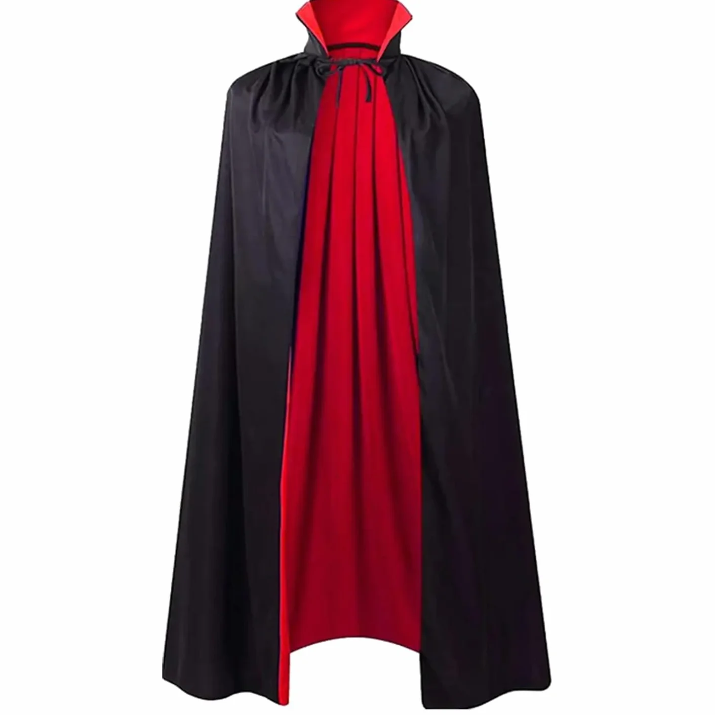 KRUMAD Peleryna Halloween Dwustronna 80 cm Czarna Czerwona, Uniwersalny Strój dla Dzieci i Dorosłych, Kostium Wampira Drakuli, Dodatek na Bal, Imprezę, Karnawał, Przebranie
