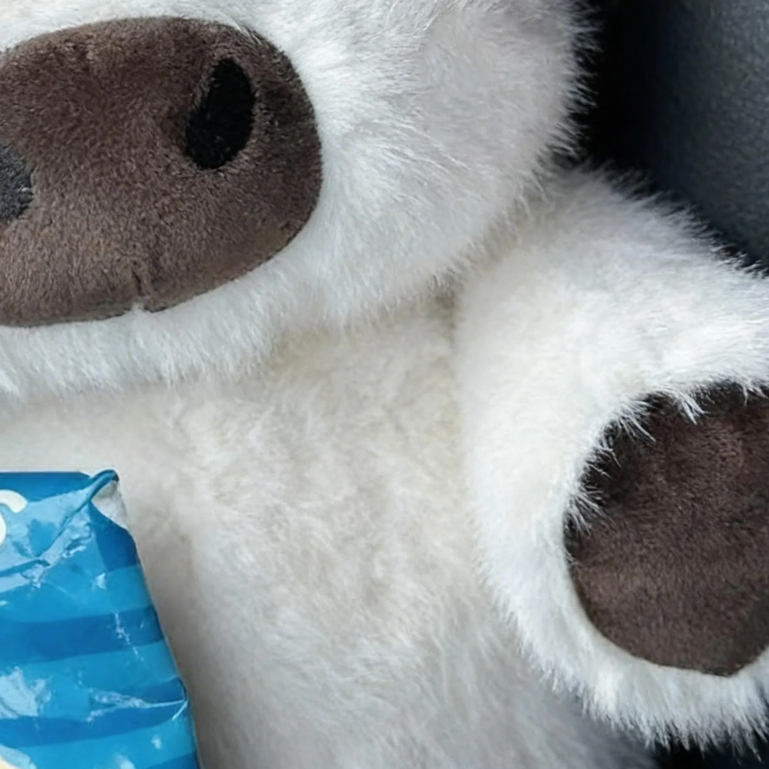 Cute Huggables Cow, Soft Stuffed Animal, 17.7inch Plush Toy with Fuzzy Texture, Resilient Cotton Cattle Doll, Adorable Figure with Realistic Style, Nursery Toy for Boys Girls and Bedroom