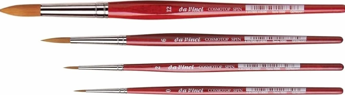 Da Vinci Series 5580 pędzle akwarelowe nr 0, 2, 6, 12