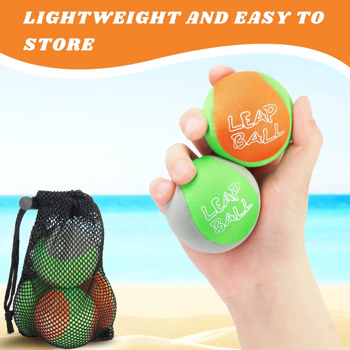 Ryaco Leap Water Bouncing Ball-4 Pack Bouncing Ball Zabawki plażowe dla wszystkich grup wiekowych ekstremalna zabawa w wodzie z przyjaciółmi i rodziną na plaży nad jeziorem