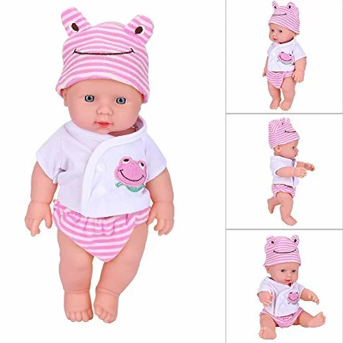 Semme Symulacja lalki dla niemowląt, 30 cm, winyl, wodoszczelny korpus realistyczny, miękki, prawdziwy outfit Miła zabawka dla noworodków (Pink)