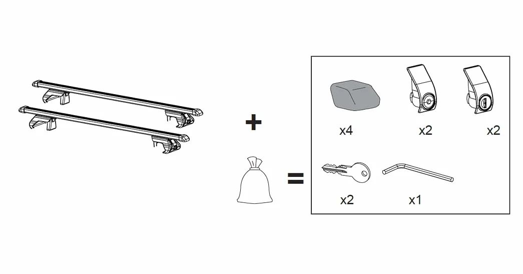 Bagażnik bazowy belki dachowe RELINGI kompatybilne z CITROEN C5 Kombi 2001-2007 max 90 kg 120 cm Stal