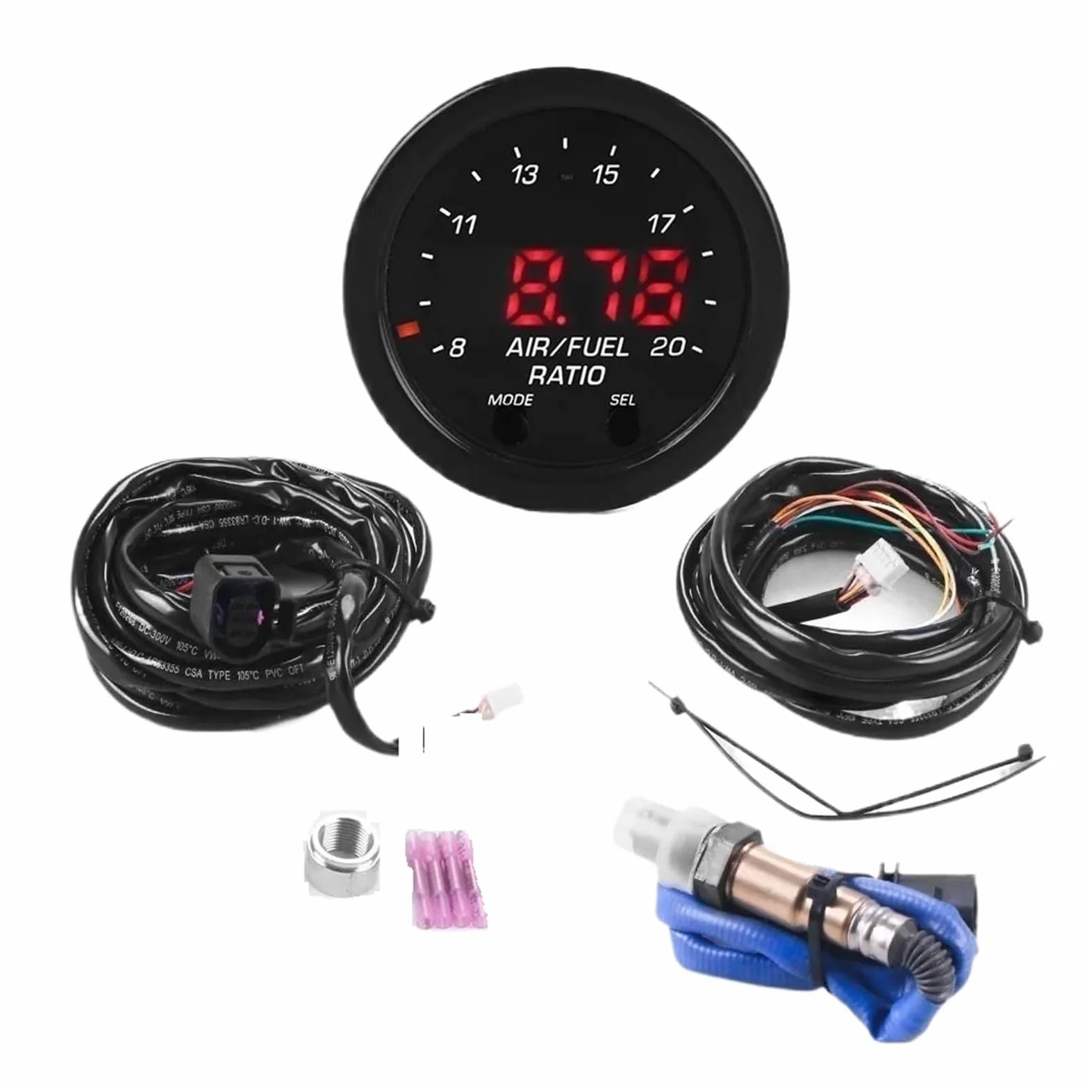 paliwasonda lambda 30-0300 X-Series Wideband O2 Air Fuel Ratio Gauge Kit LSU 4.9 0258017025 Czujnik tlenu Czujnik kontrolera Gauge czujnik tlenu