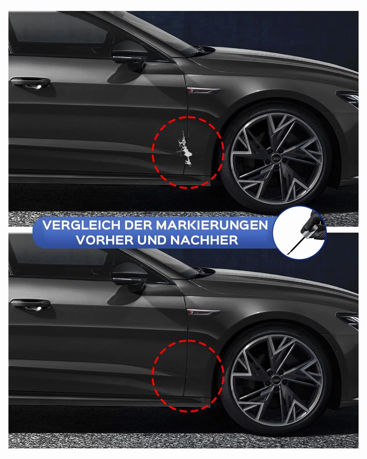Daytona Grey Pearl Lakier do poprawek do Audi A7 A5 S5 R8 S8 A4 Q5