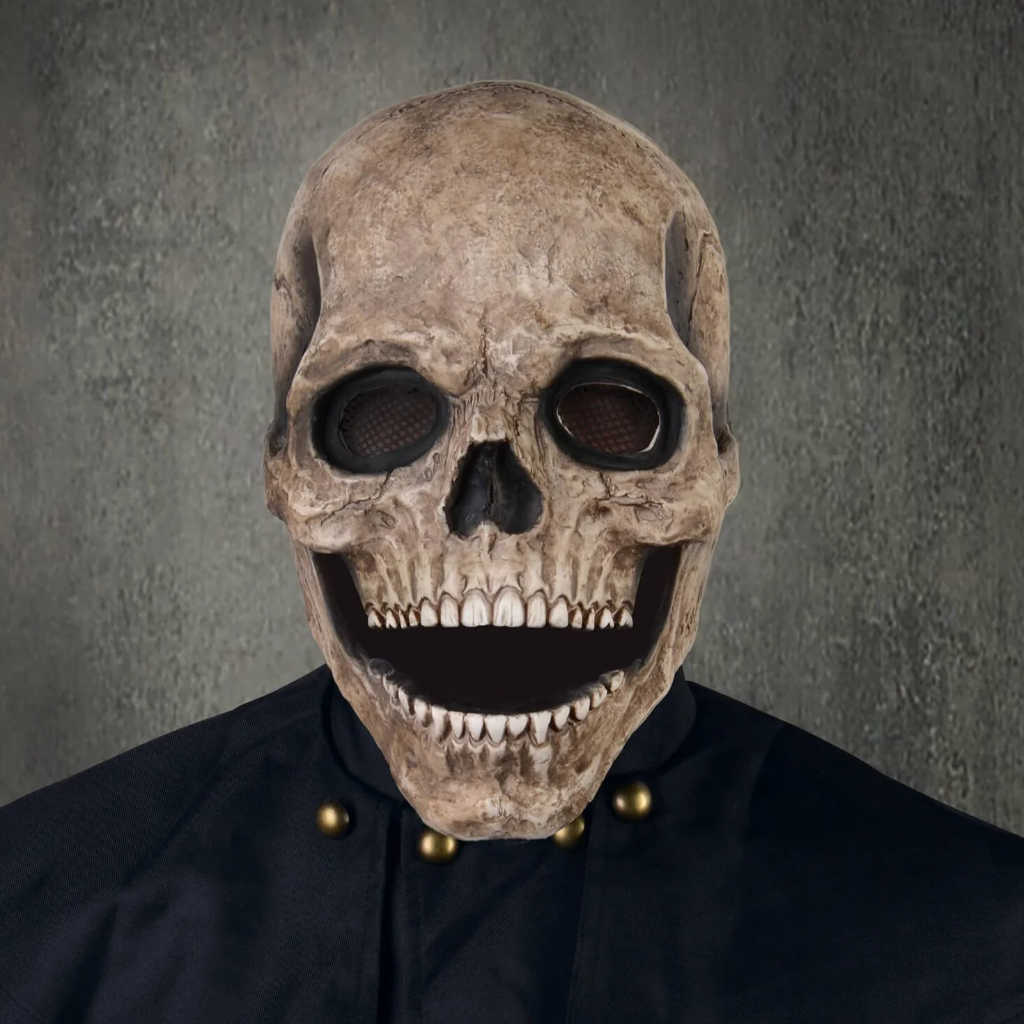 PARTYGEARS Przerażająca maska z czaszką na Halloween na całą głowę straszna realistyczna maska z ruchomą szczęką dla dorosłych dzieci maska na imprezę cosplay