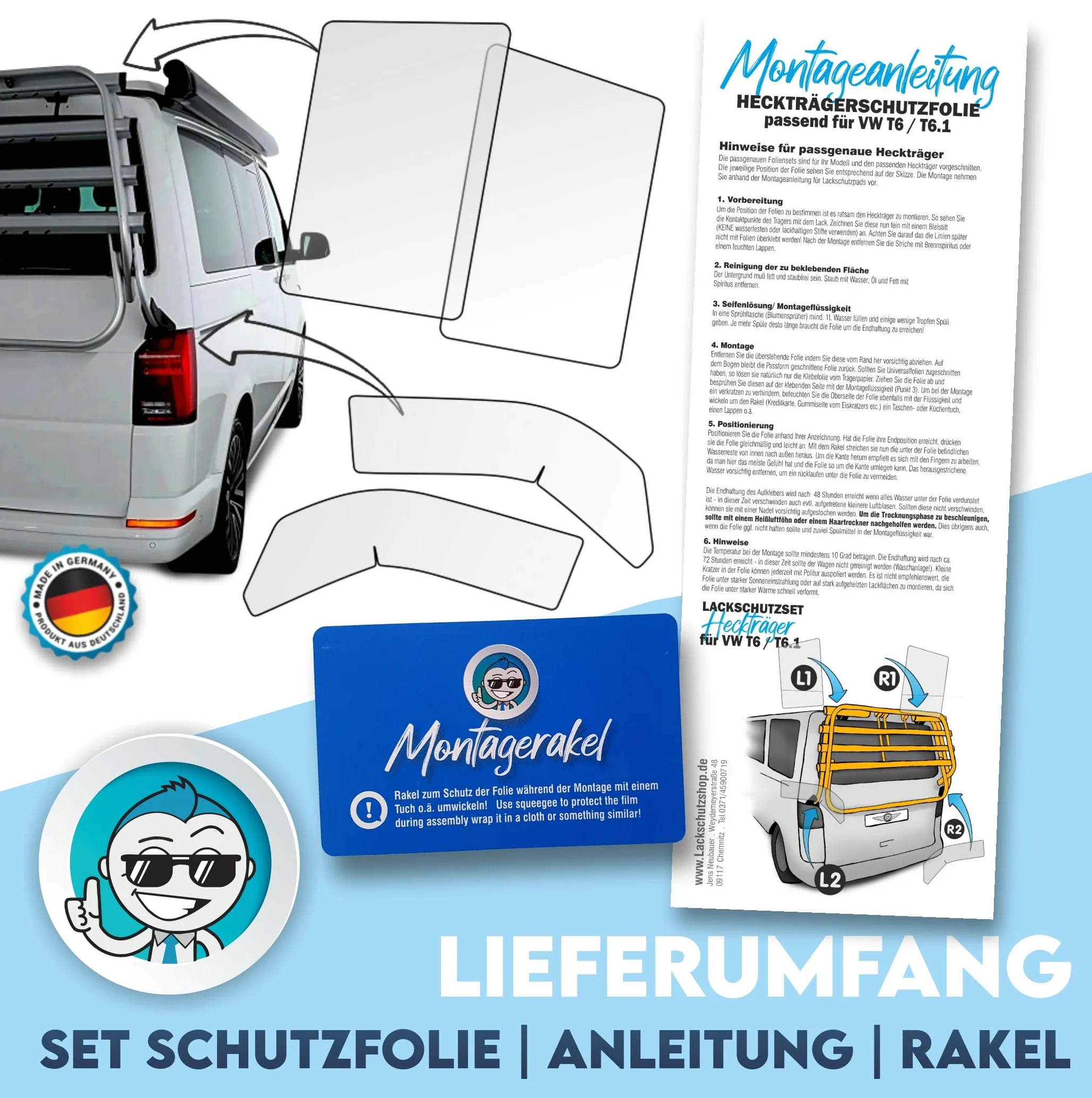 Folia ochronna do lakieru, pasuje do bagażnika samochodowego VW T6/T6.1, przezroczysta folia ochronna, pasuje do bagażnika tylnego Volkswagena i bagażnika rowerowego Thule