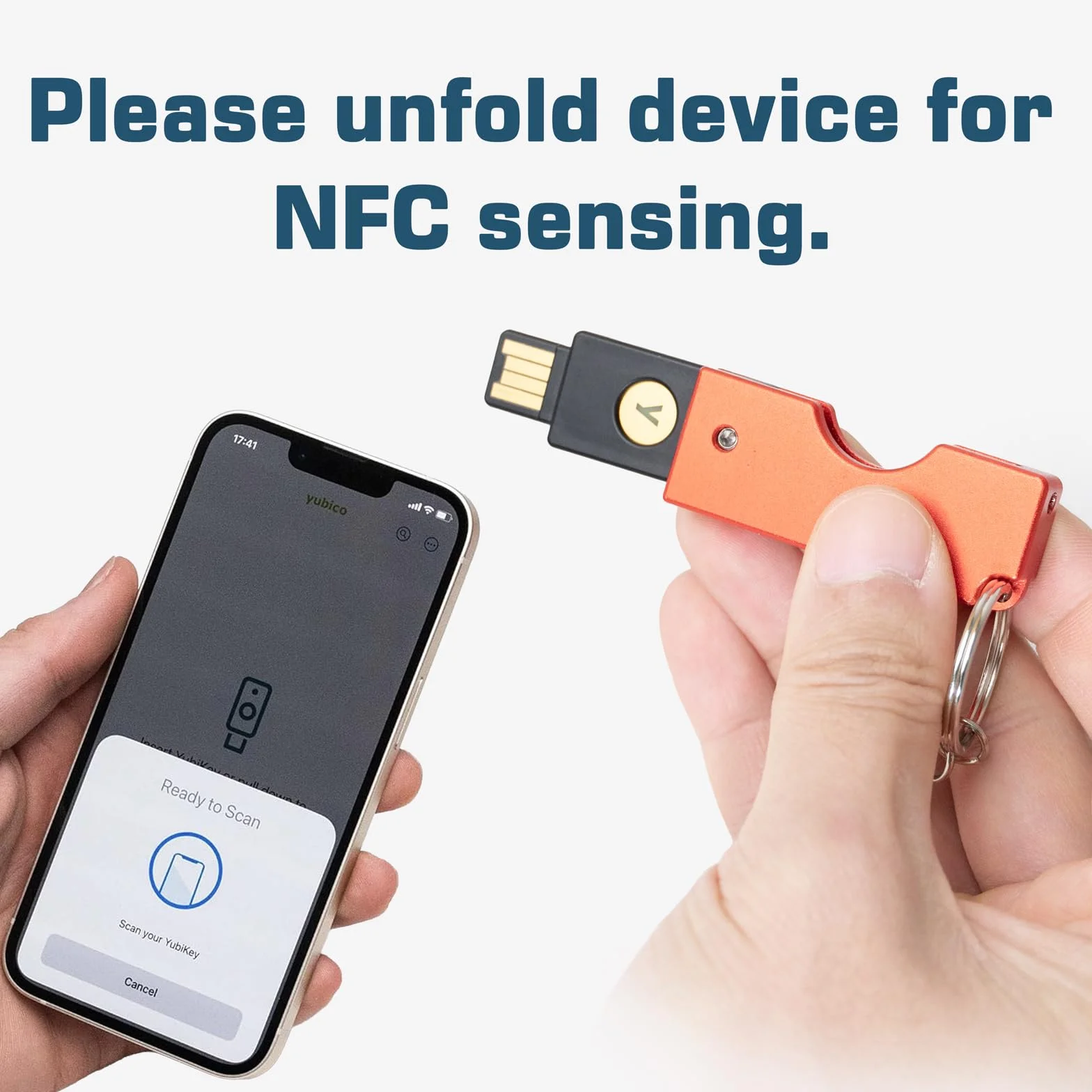Metalowa składana obrotowa osłona kompatybilna z Yubico NFC/YubiKey 5 NFC / 5 NFC FIPS, USB-A, odporna na zarysowania obudowa ze stopu aluminium