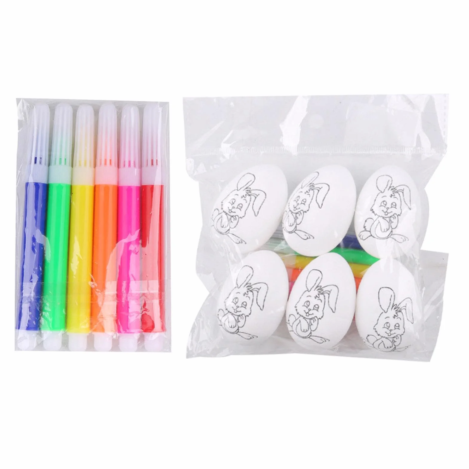 Easter Egg Painting Kit, Arts and Crafts Dye Coloring Set, 6x Easter Egg Hunt Activity, 2.36x1.57x1.57 Inches Creative Spring Basket Stuffers for Girls and Boys