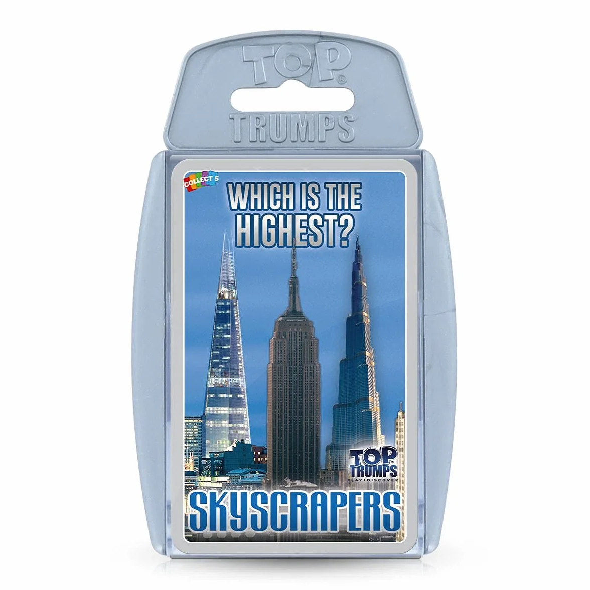 Top Trumps Skyscrapers Classics Card Game, poznaj fakty o Burdż Chalifa, The Shard i Empire State Building w tej edukacyjnej grze, prezentach i zabawkach dla chłopców i dziewcząt w wieku od 6 lat