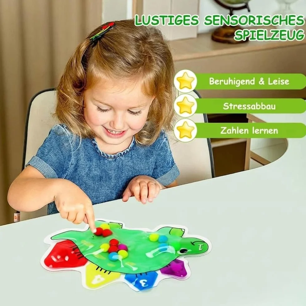 JoyLife Zabawka sensoryczna do wyciskania i ugniatania, do sortowania kolorów, sensoryczna wypełniona żelem, zabawka antystresowa do ściskania i ugniatania, ADHD i autyzmu (dinozaur)