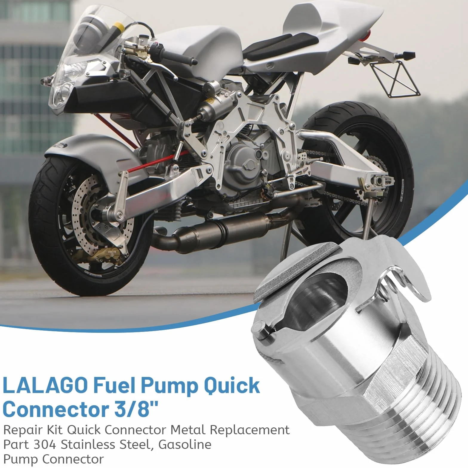 LALAGO Szybkozłączka do pomp paliwowych 3/8 zestaw naprawczy metalowa zamiennik stali nierdzewnej 304 R1200GS R1200R R1200RT
