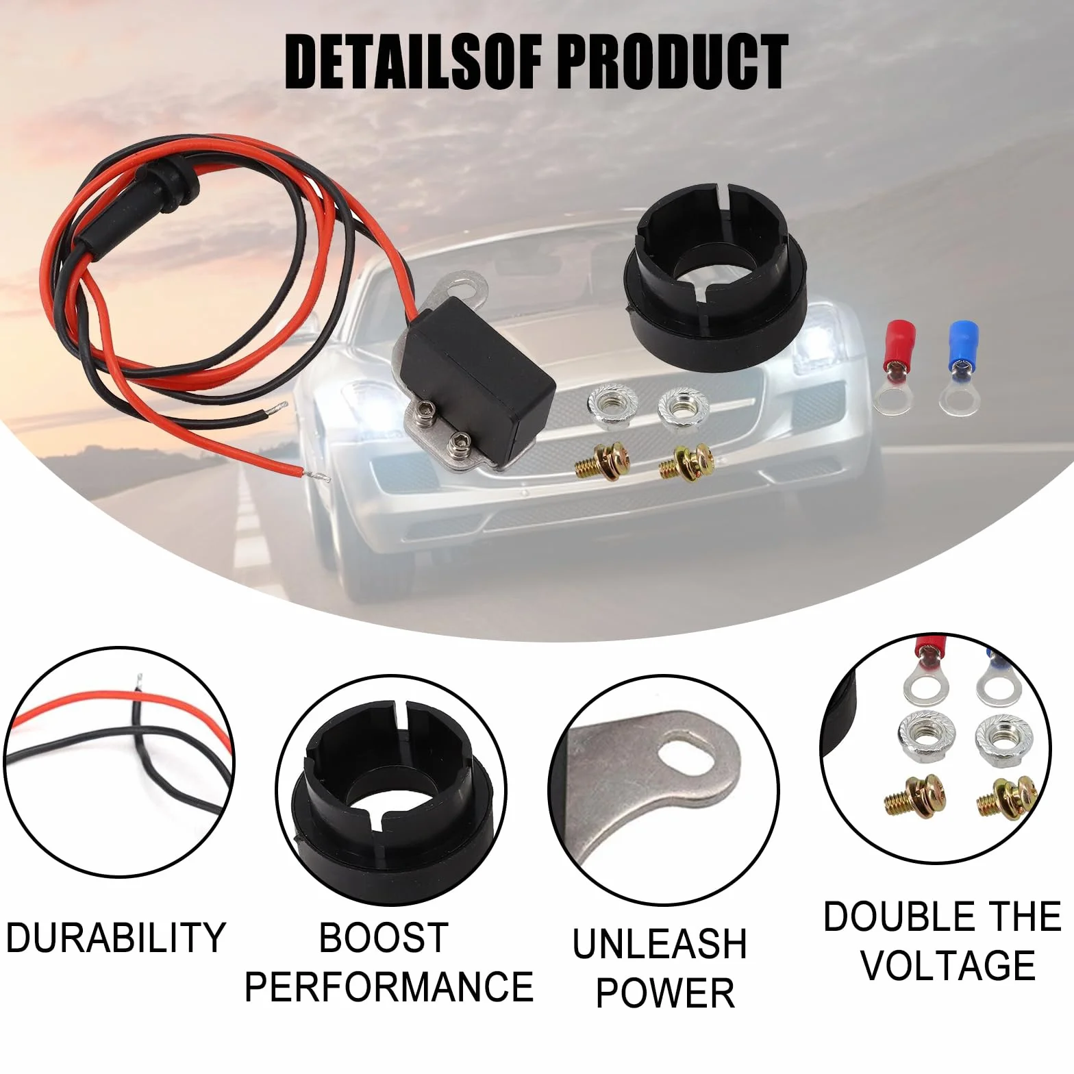 Pertronix Zestaw do konwersji zapłonu Ford 8-cylindrowy moduł elektroniczny 1957-1974 V8