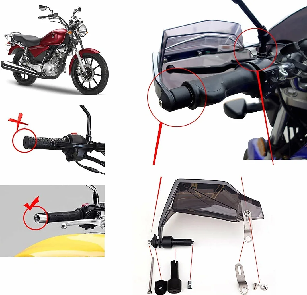 Osłona uchwytu motocykla, czarna, tworzywo sztuczne PP, motocykl, motocros, skuter, osłona kierownicy (Styl A)