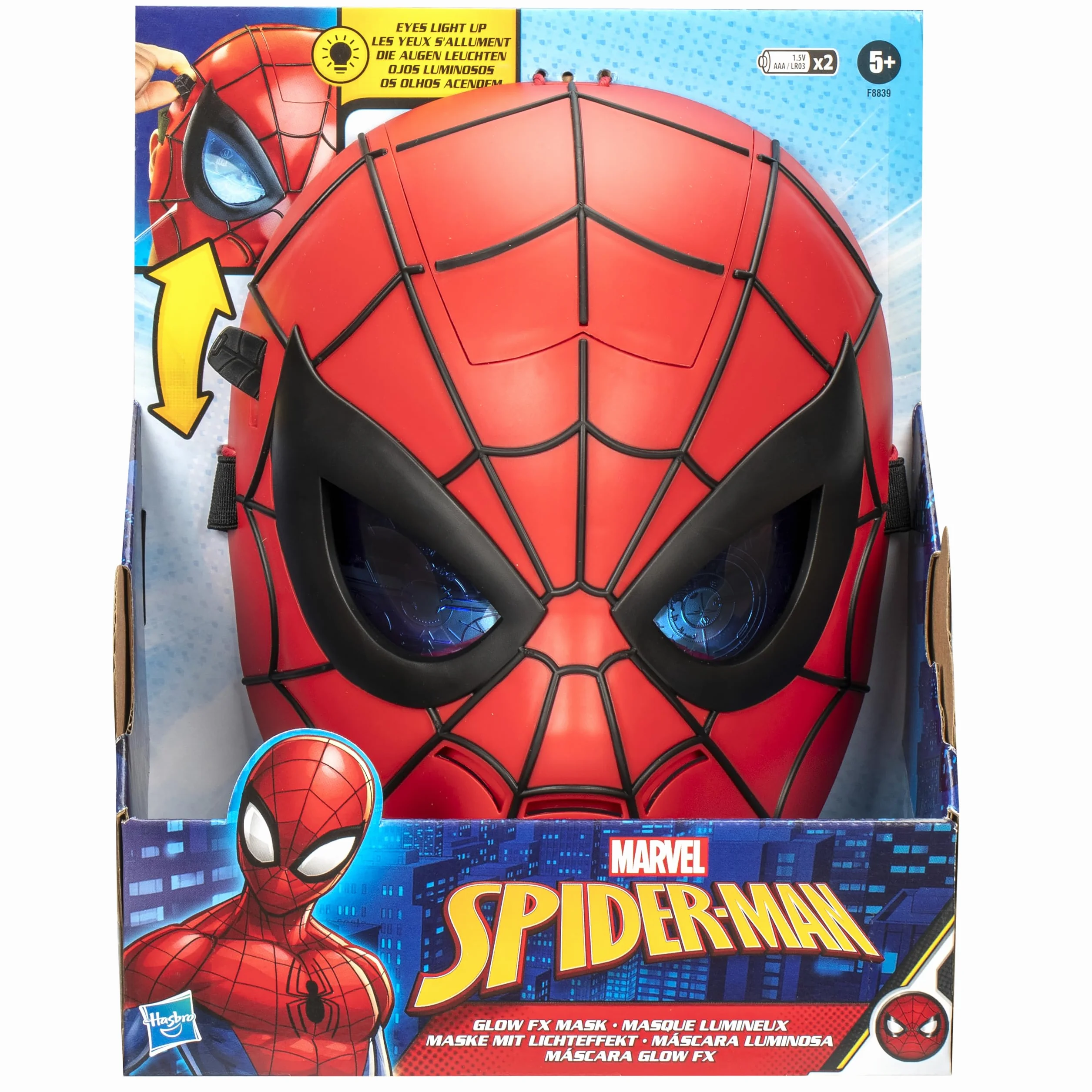 Hasbro Maska Marvel Spider-Man Glow FX, zabawka tematyczna