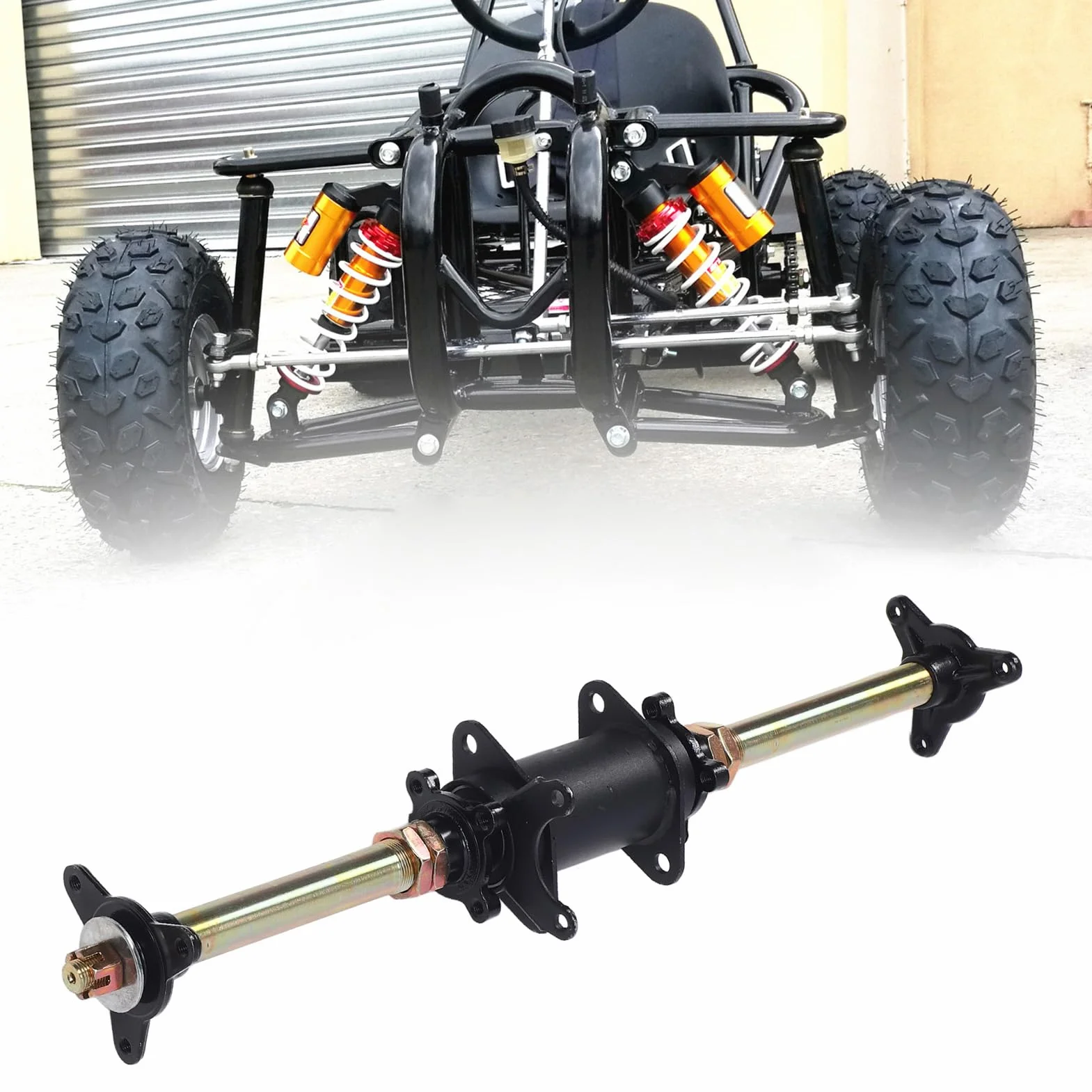 Zestaw Montażowy Tylnej Osi Go Kart 650mm z Tarczą Hamulcową Zębatą do Quada Drift Trike