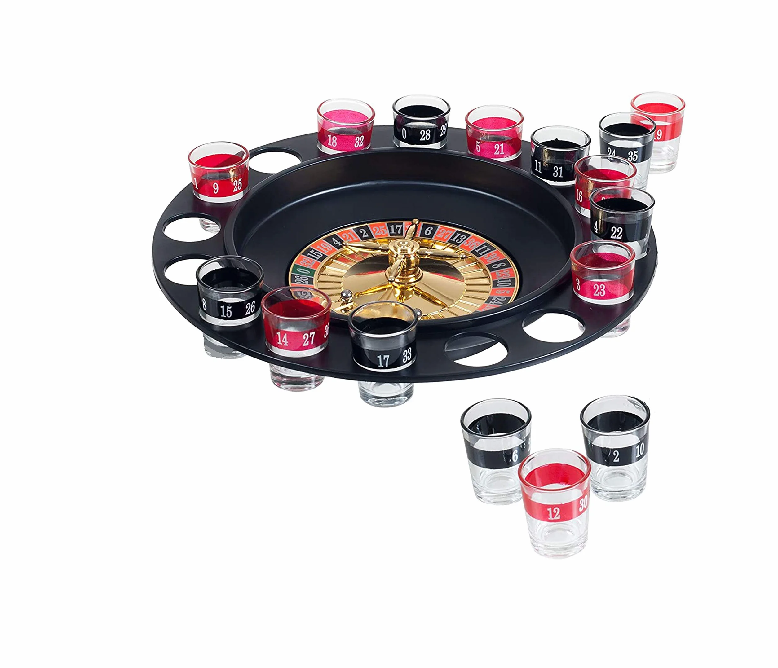 Toys4Boys Shot Roulette Drinking Game - gra do picia ruletki w zestawie 16 kieliszków do gry w kasyno impreza strzał ruletka - picie gry dla dorosłych i dla par