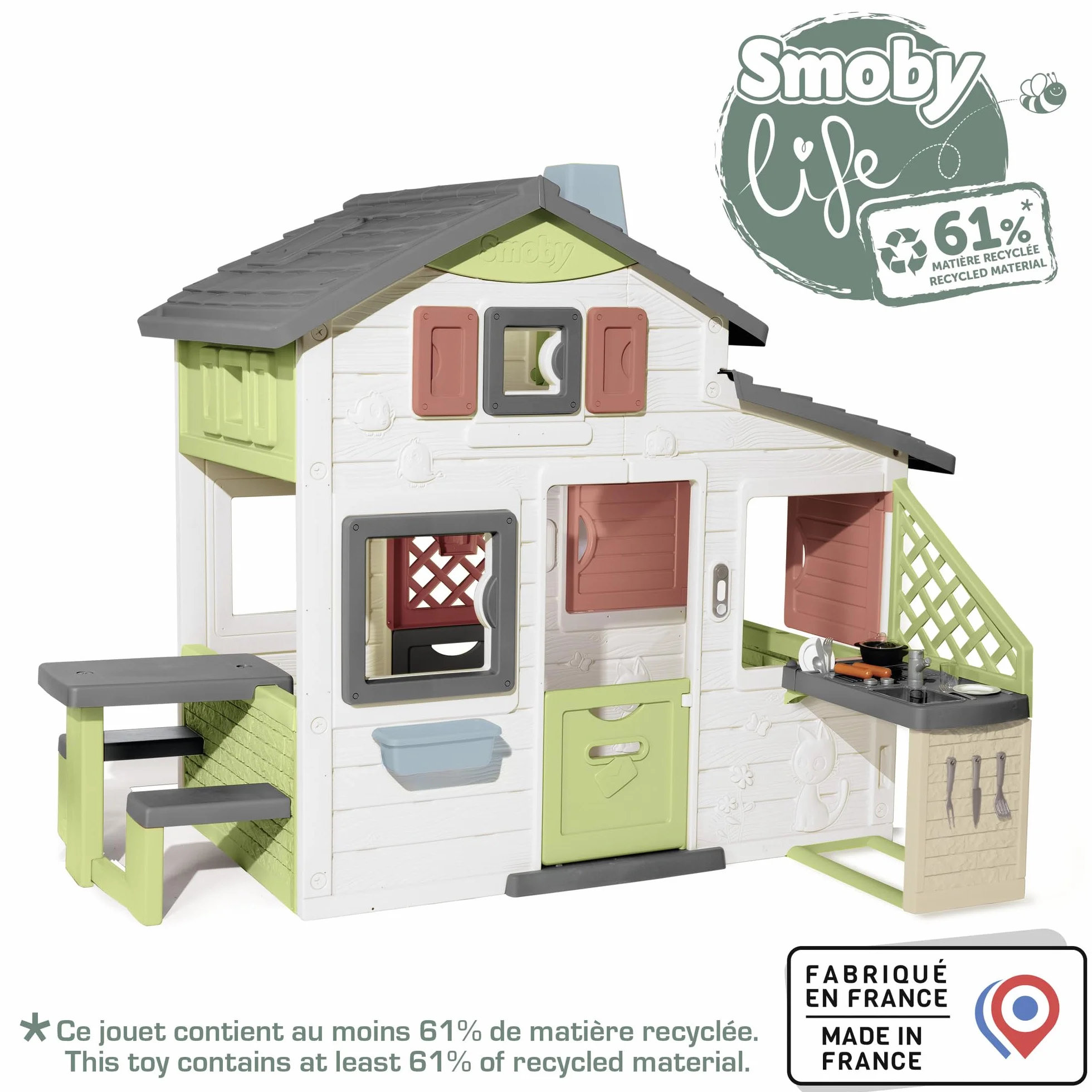 SMOBY LIFE FRIENDS PLAYHOUSE nadaje się do użytku wewnątrz lub na zewnątrz