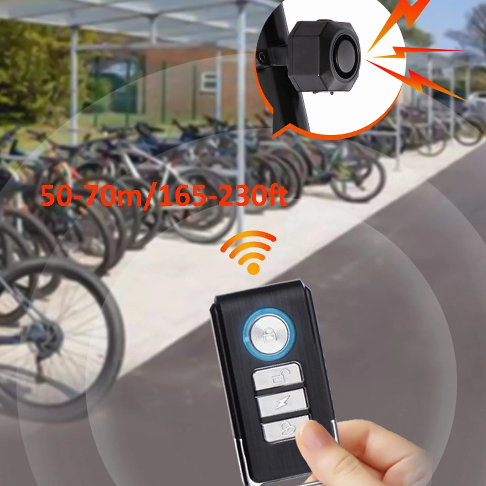 Mengshen Bezprzewodowy alarm rowerowy z czujnikiem ruchu 110 dB wodoodporny