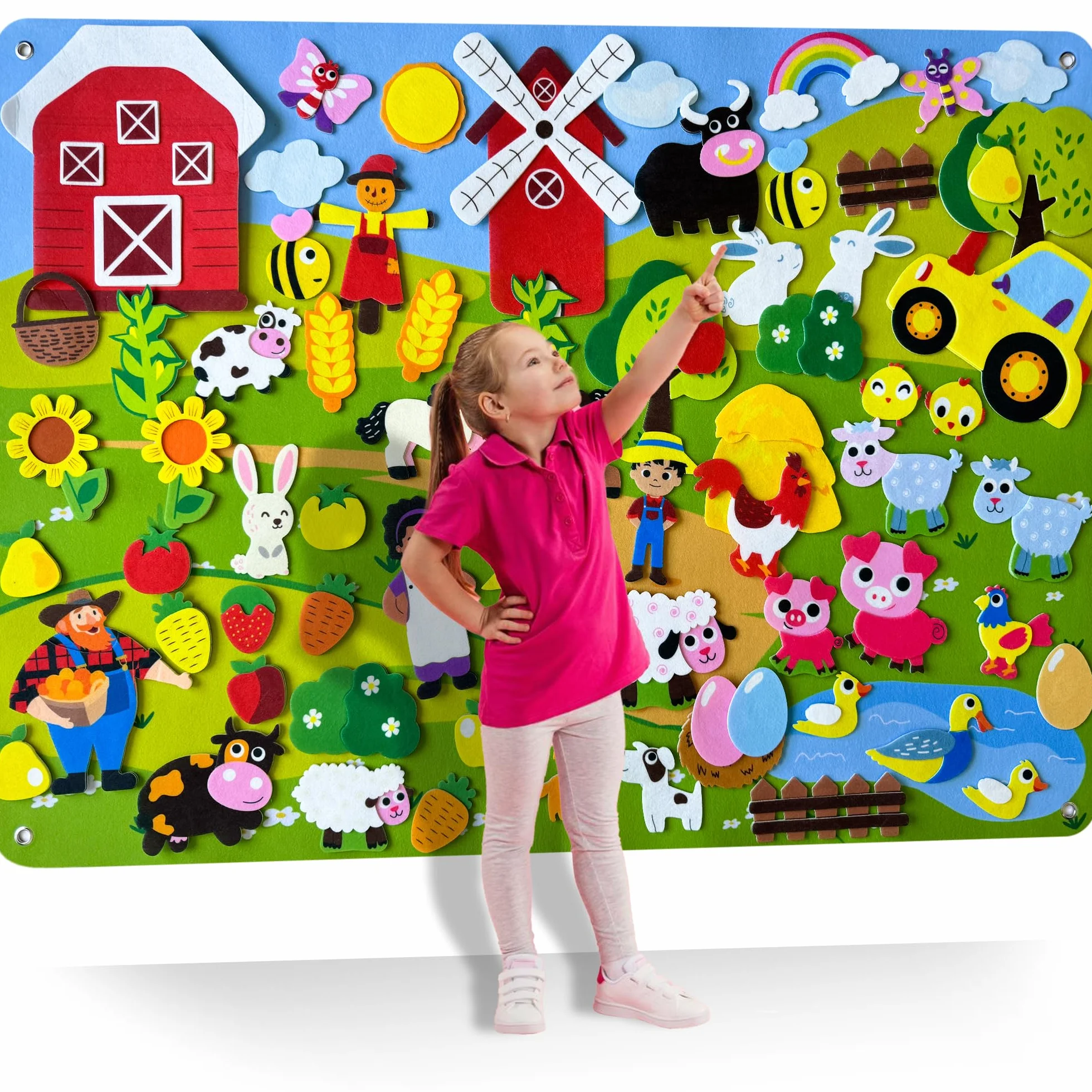 QUOKKA Farm Felt Board Dla Dzieci W Wieku 3-5 Lat – Zabawy Edukacyjne Dla Przedszkolaków W Wieku 2-4 Lat – Edukacyjne Zabawki Flanelowe Dla Maluchów