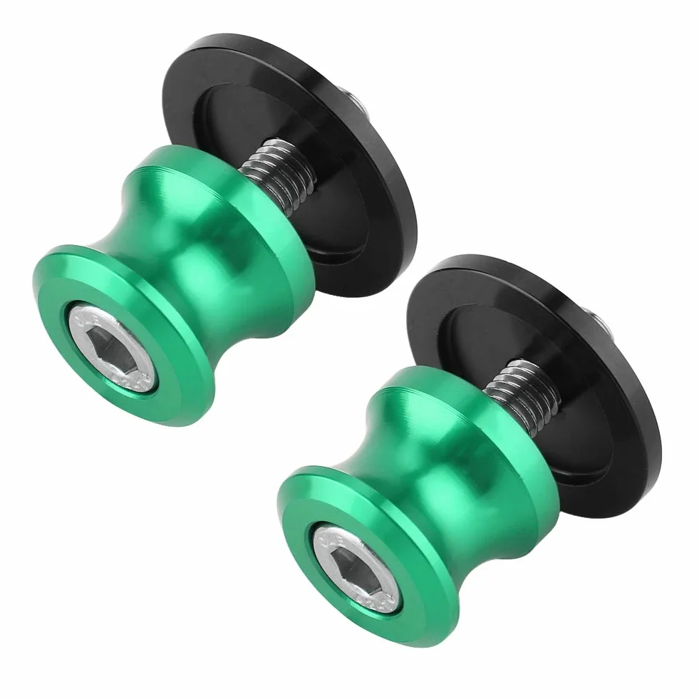 Motocykl CNC Tylny Stojak Wahacz Szpule 8mm 2 szt. Zielony