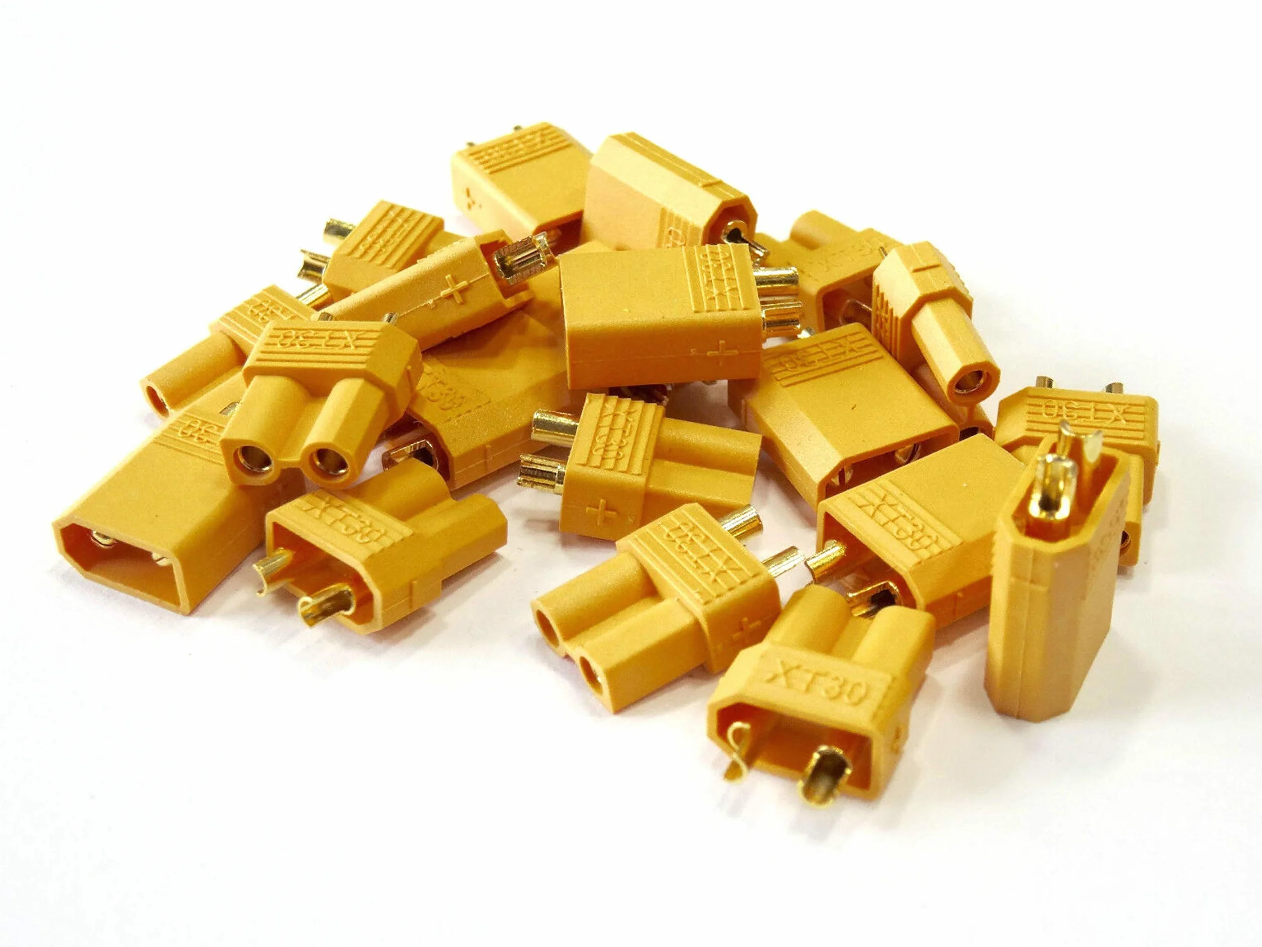 20 par (40 sztuk) Premium Original XT30 złota wtyczka gniazdo męskie żeńskie 2pin zabezpieczenie przed odwrotną polaryzacją wysokiego prądu do akumulatora Lipo 30A XT 30 od Mr. Stecker Modellbau