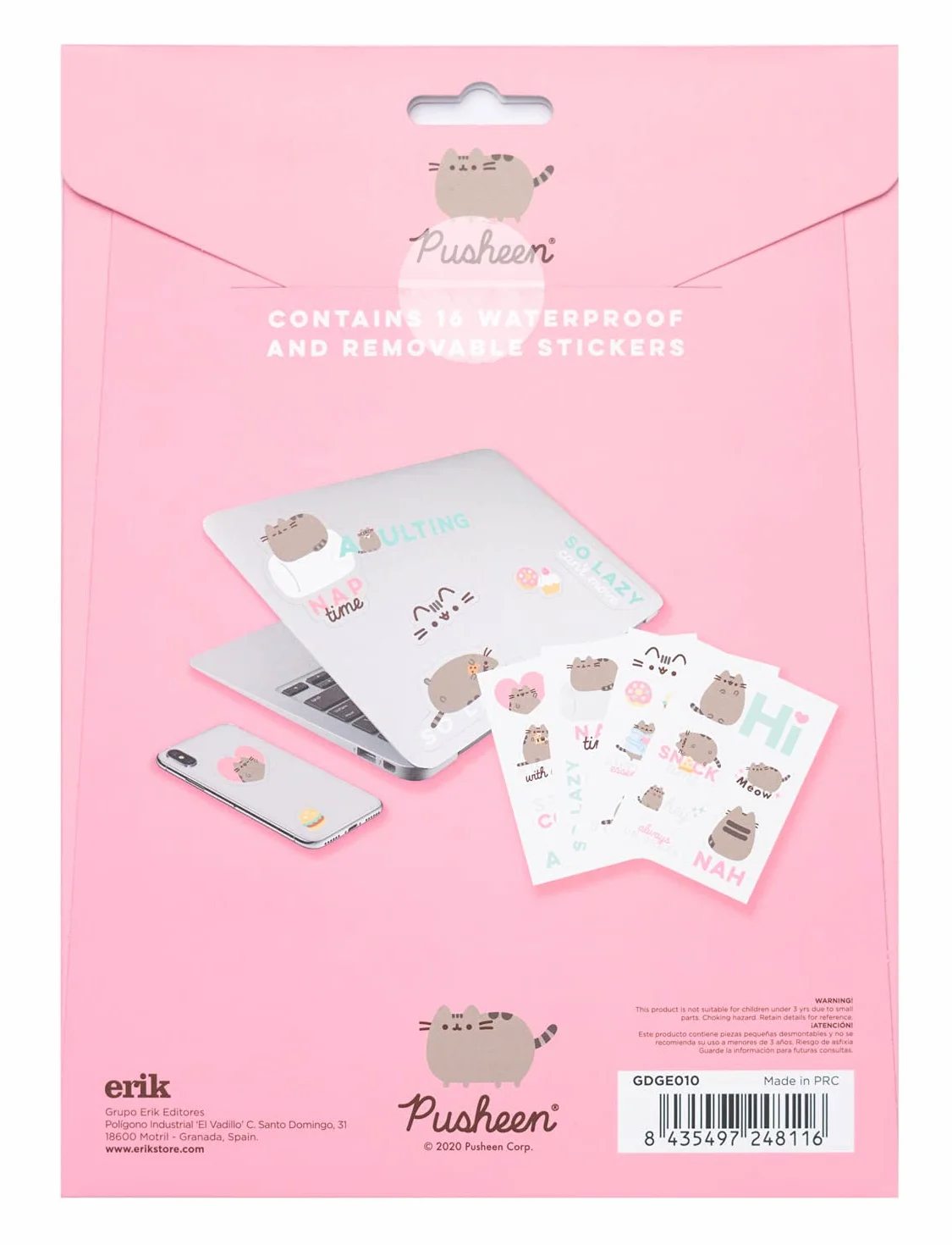 Grupo Erik Gadget Decals/kalkomania Pusheen Foodie Collection – wodoodporne naklejki wielokrotnego użytku, 9 x 5
