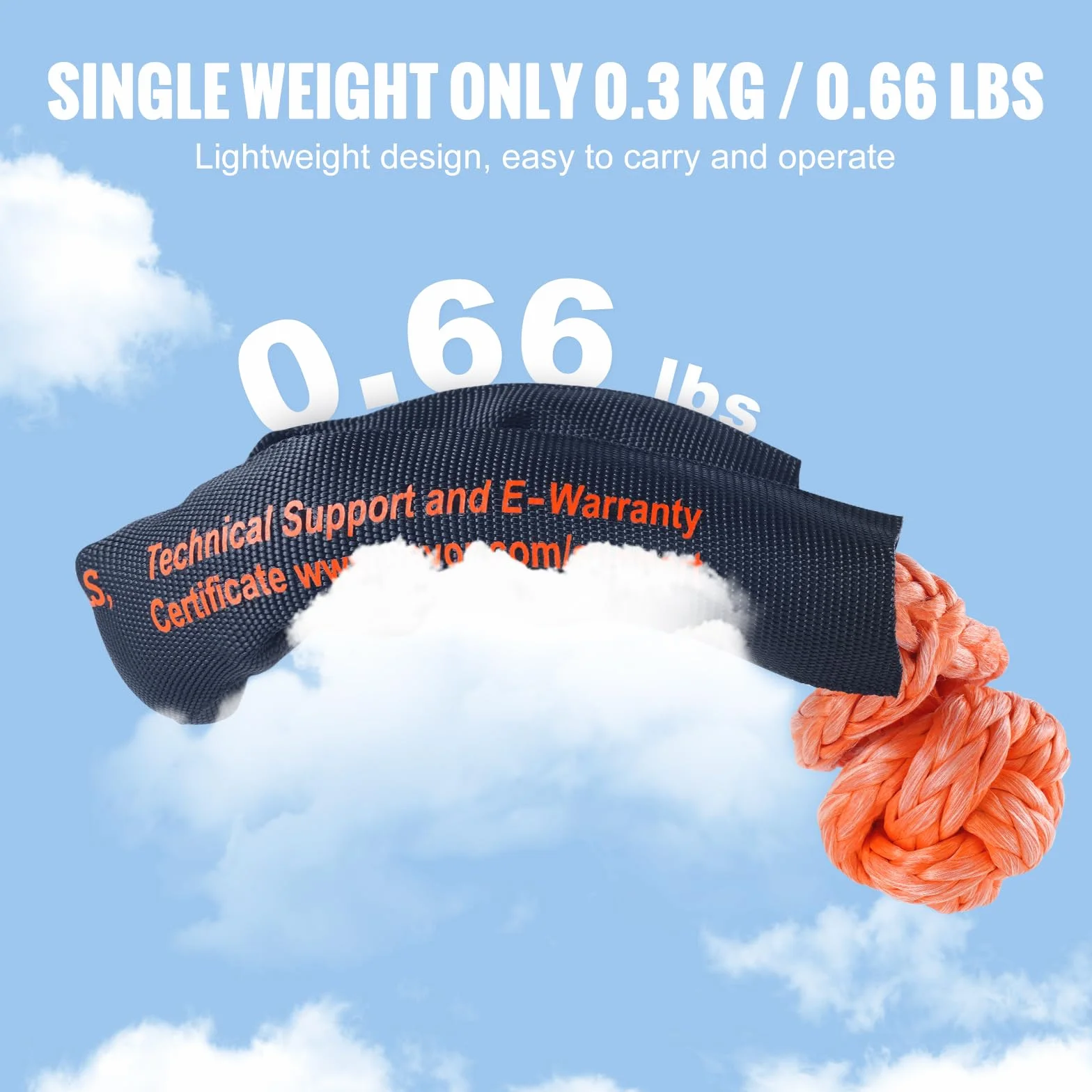 VEVOR Syntetyczna miękka szekla 20 ton 5.1 cm x 56 cm 2 sztuki kajdany holownicze do UTV ATV ciężarówek